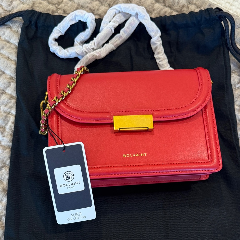 Red Leather Women's  Bolvaint crossbody Bag NEW WITH TAGS